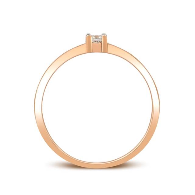 Помолвочное кольцо из красного золота с бриллиантами (024121)