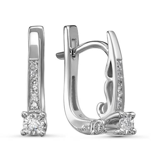 Серьги из белого золота с бриллиантами (052706)
