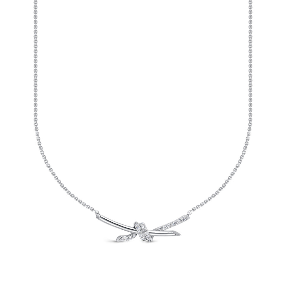 Колье из белого золота с бриллиантами (061283)