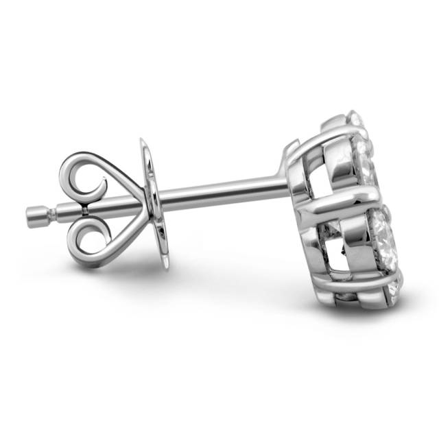 Серьги пусеты из белого золота с бриллиантами (025217)