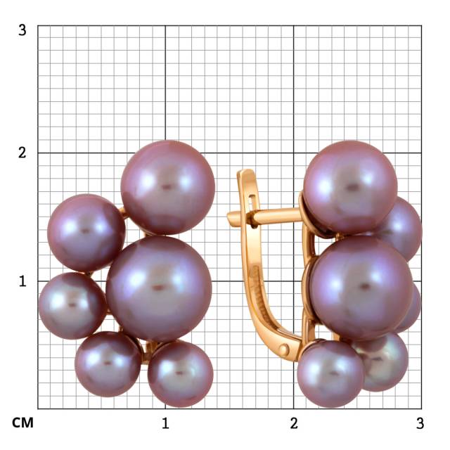 Серьги из красного золота с жемчугом (042216)
