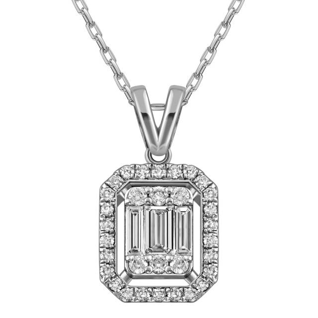 Колье из белого золота с бриллиантами (054156)