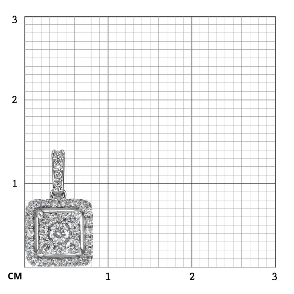 Кулон из белого золота с бриллиантами (060987)