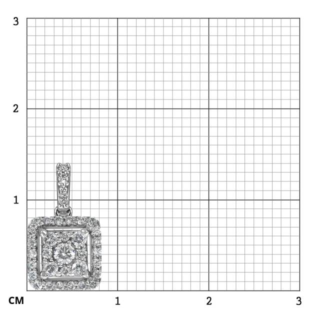 Кулон из белого золота с бриллиантами (060987)