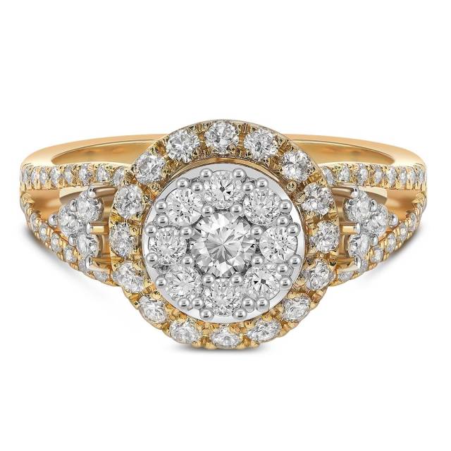 Кольцо из жёлтого золота с бриллиантами (060998)