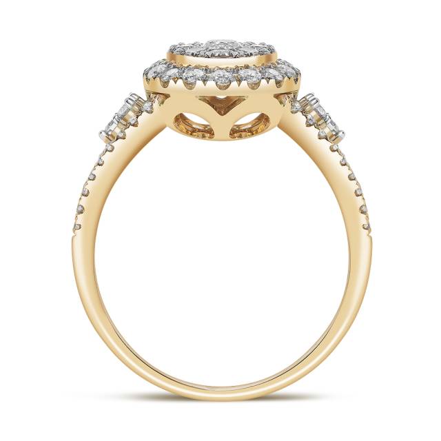 Кольцо из жёлтого золота с бриллиантами (060998)