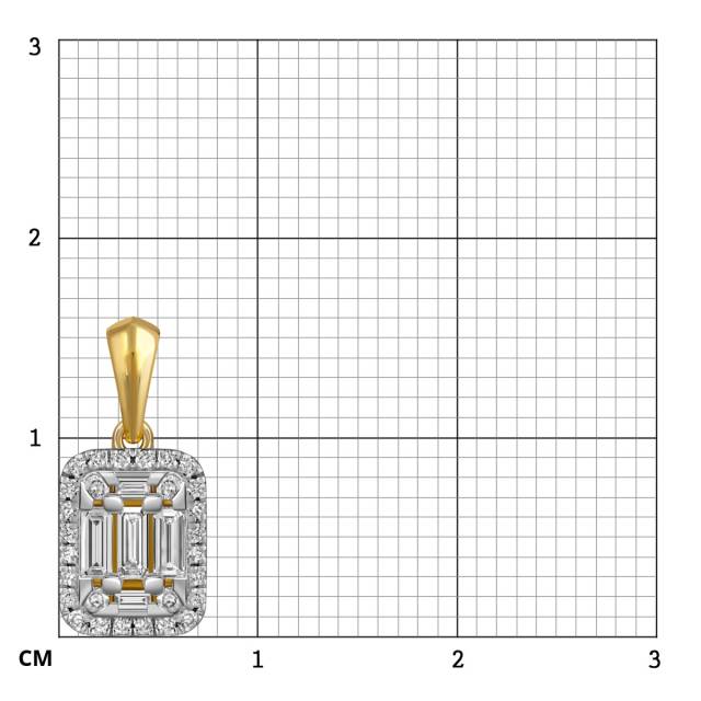 Кулон из жёлтого золота с бриллиантами  (061570)