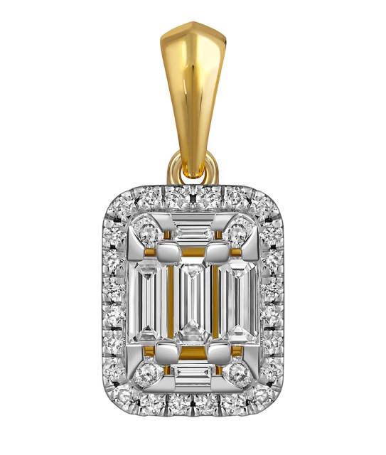 Кулон из жёлтого золота с бриллиантами  (061570)