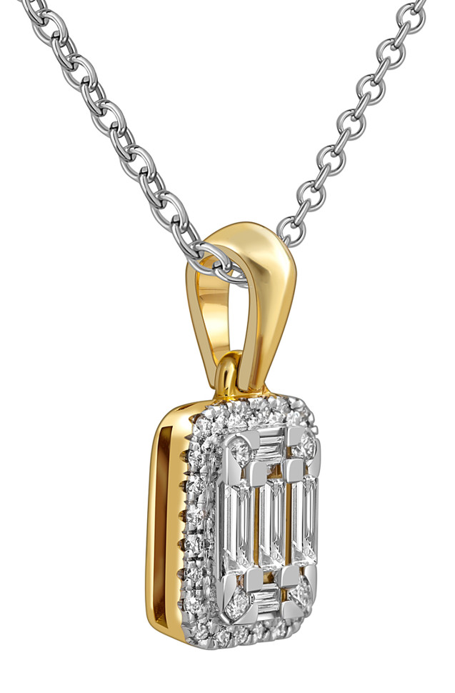 Кулон из жёлтого золота с бриллиантами  (061570)