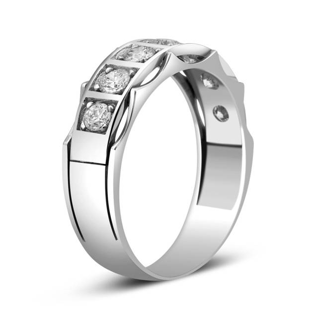 Кольцо из белого золота с бриллиантами (012647)