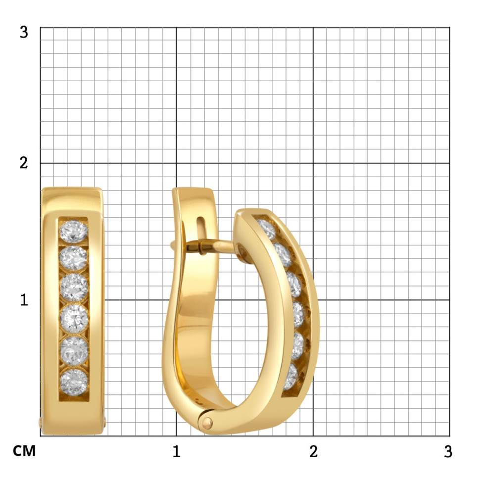 Серьги из жёлтого золота с бриллиантами (049741)