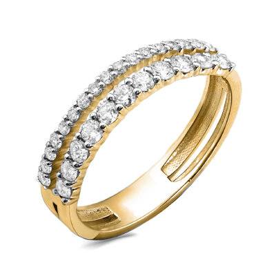 Кольцо из красного золота с бриллиантами (061748)