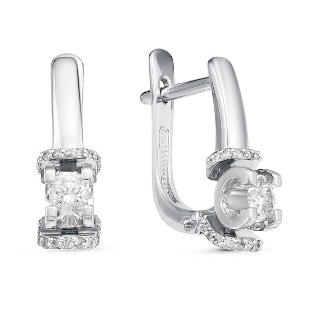 Серьги из белого золота с бриллиантами (060471)