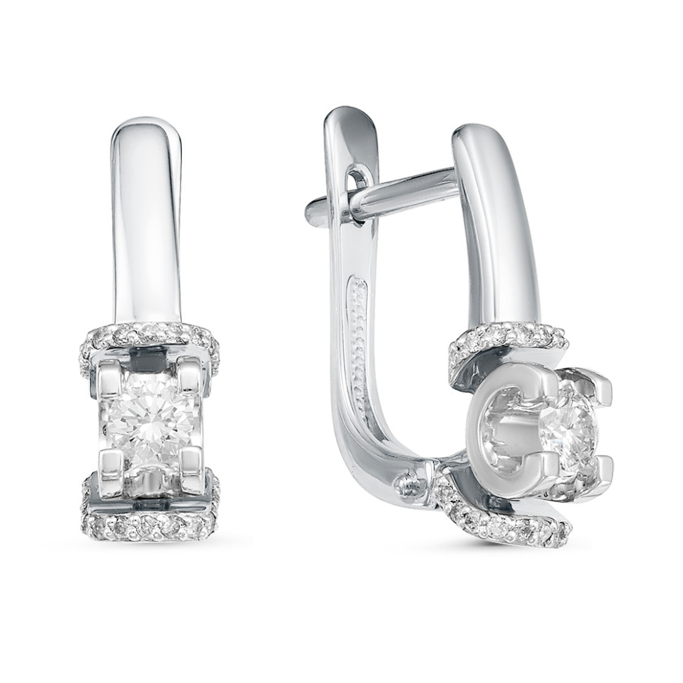 Серьги из белого золота с бриллиантами (060471)