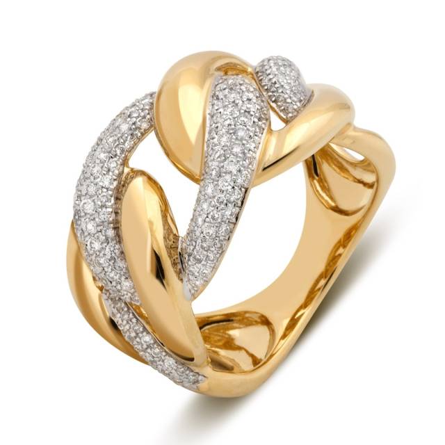 Кольцо из жёлтого золота с бриллиантами (054468)