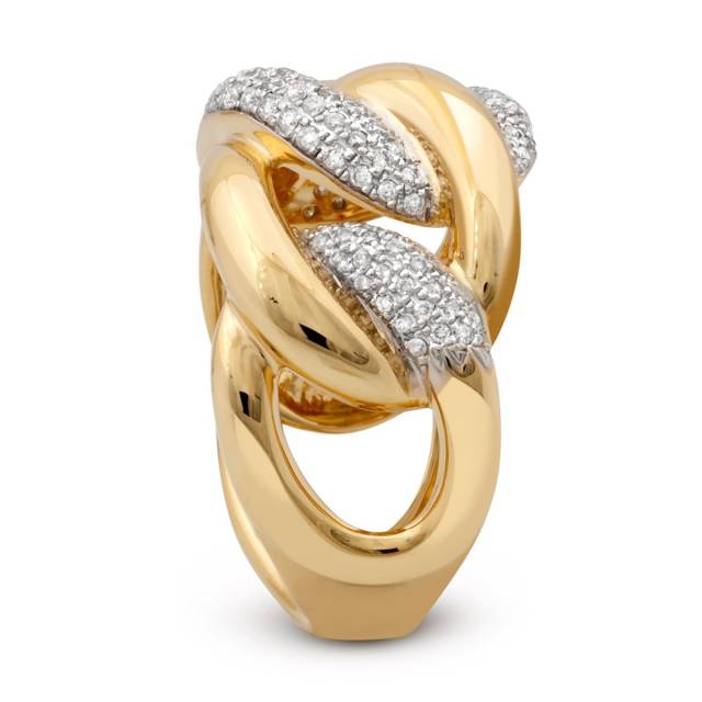 Кольцо из жёлтого золота с бриллиантами (054468)