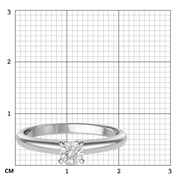 Помолвочное  кольцо из белого золота с бриллиантом (038016)