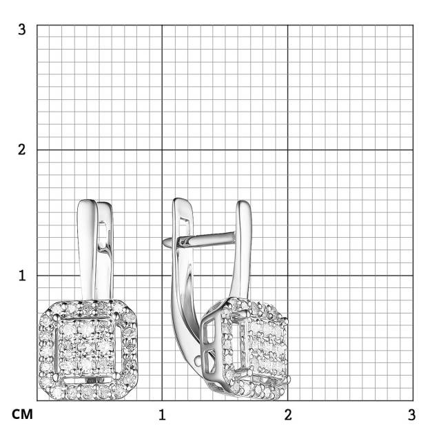 Серьги из белого золота с бриллиантами (055777)