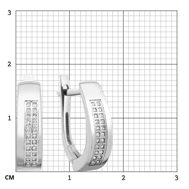 Серьги из белого золота с бриллиантами (024017)