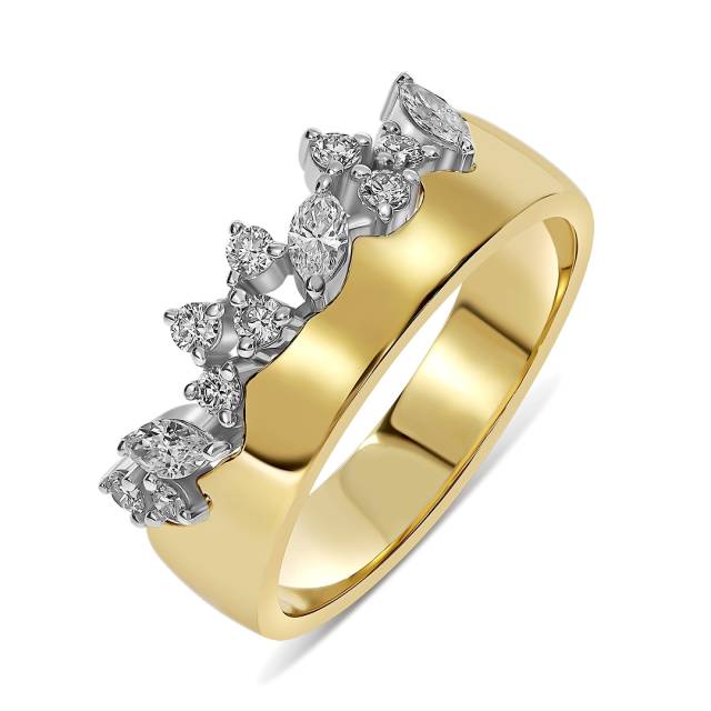 Кольцо из жёлтого золота с бриллиантами (063740)