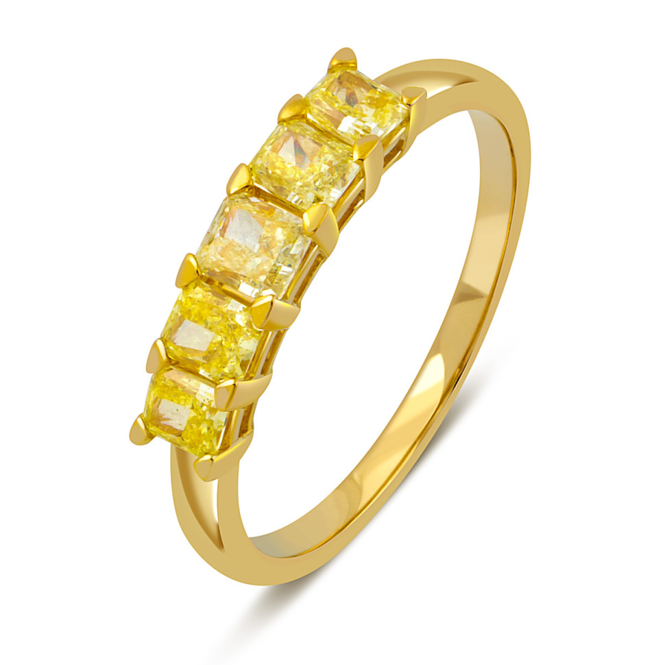 Кольцо из жёлтого золота с жёлтыми бриллиантами (052000)