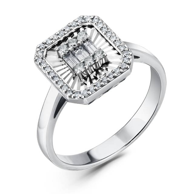 Кольцо из белого золота с бриллиантами (060870)