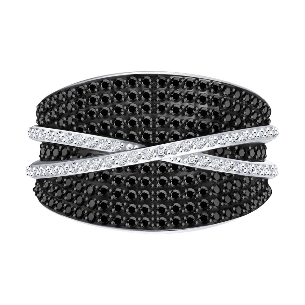 Кольцо из белого золота с бриллиантами (052784)