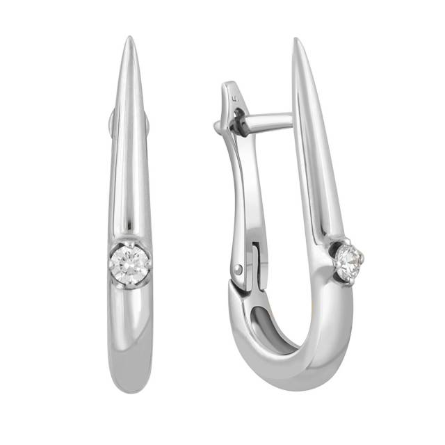 Серьги из белого золота с бриллиантами (040647)