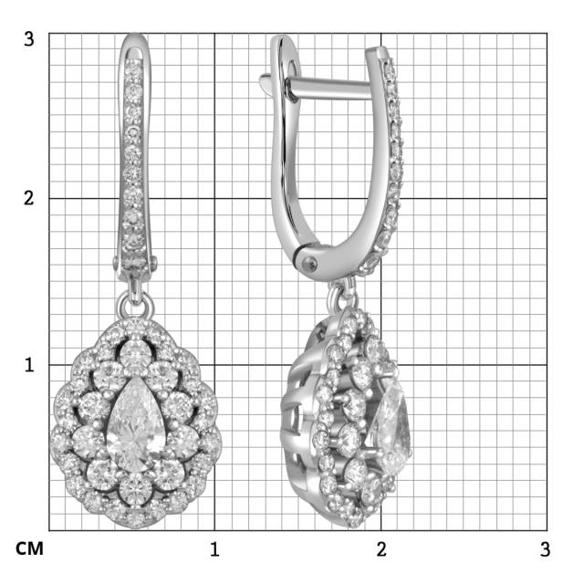 Серьги из белого золота с бриллиантами (053767)