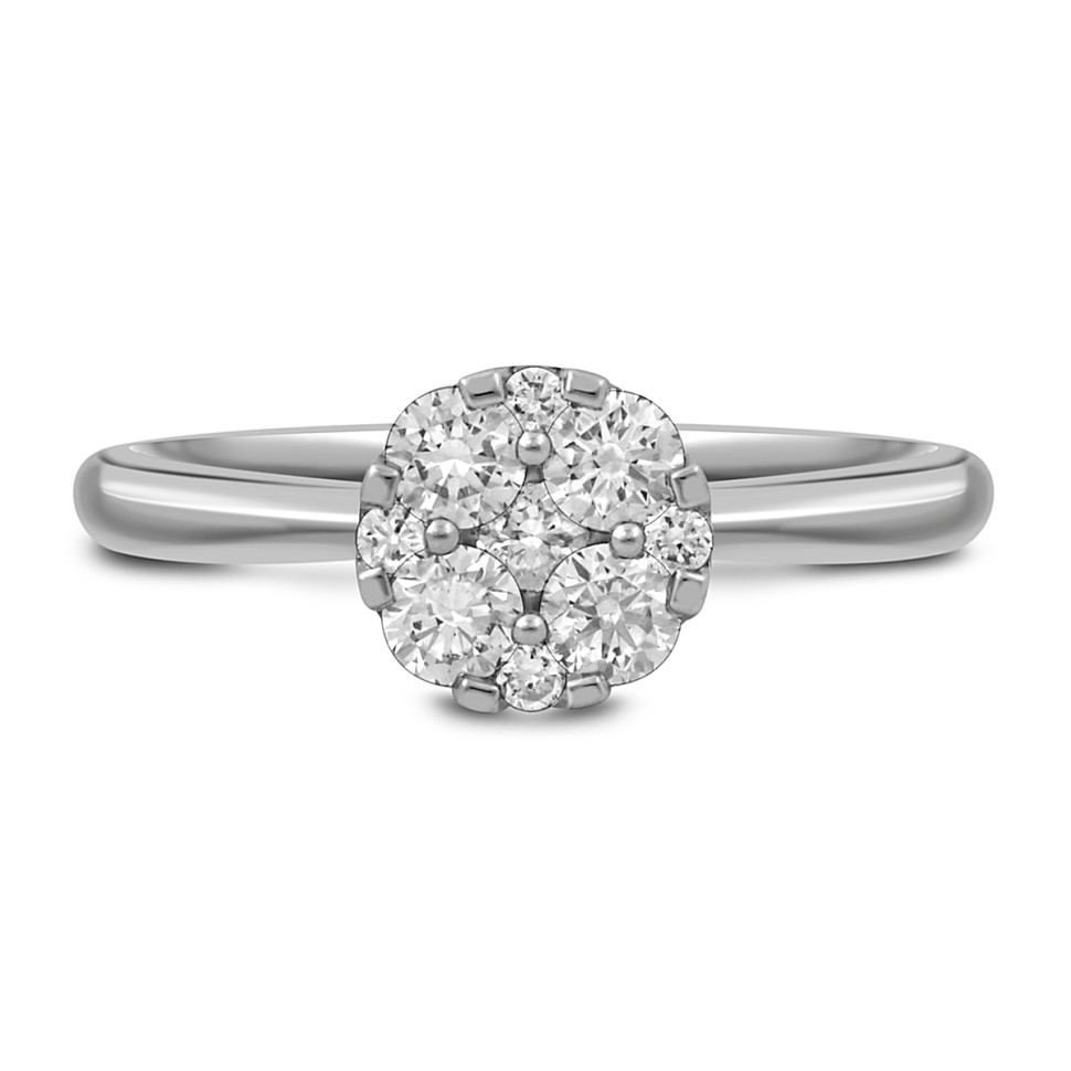 Кольцо из белого золота с бриллиантами 