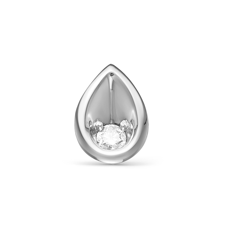 Кулон из белого золота с бриллиантом (054055)