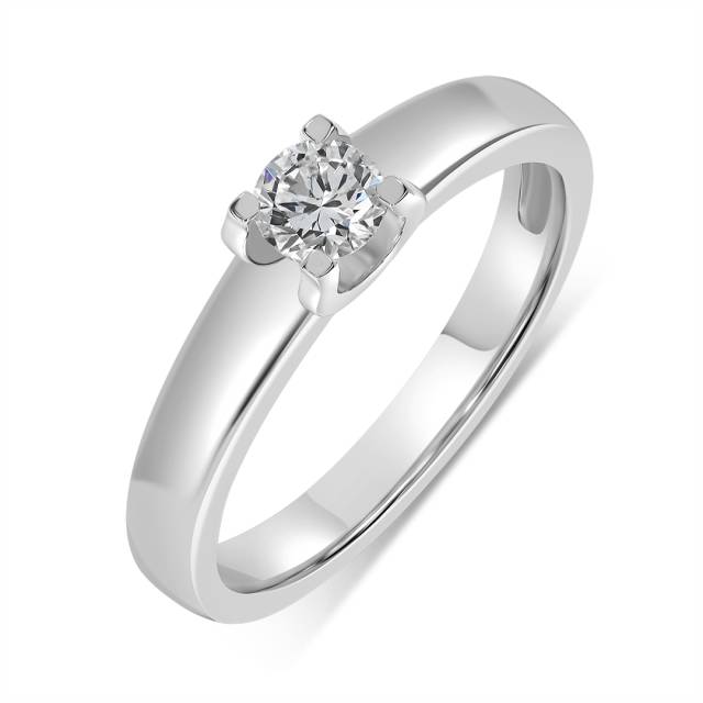 Помолвочное кольцо из белого золота с бриллиантом (052413)