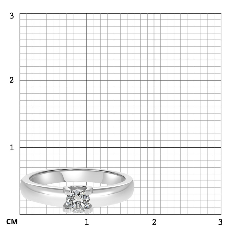 Помолвочное кольцо из белого золота с бриллиантом (052413)
