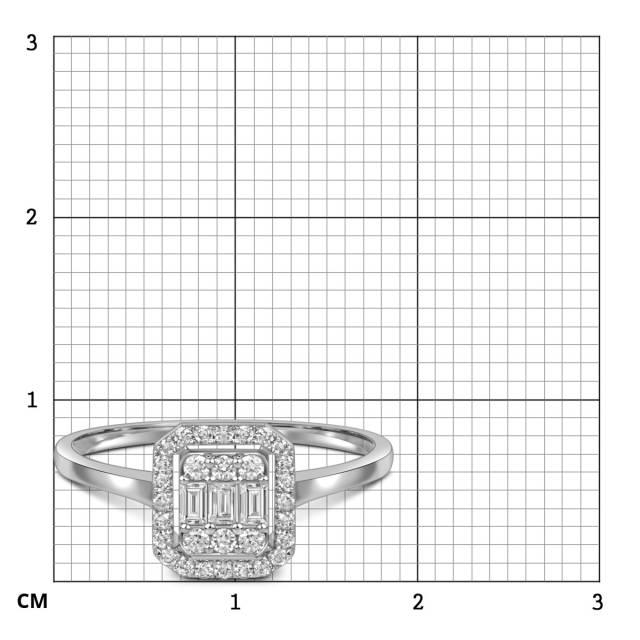 Кольцо из белого золота с бриллиантами (054157)
