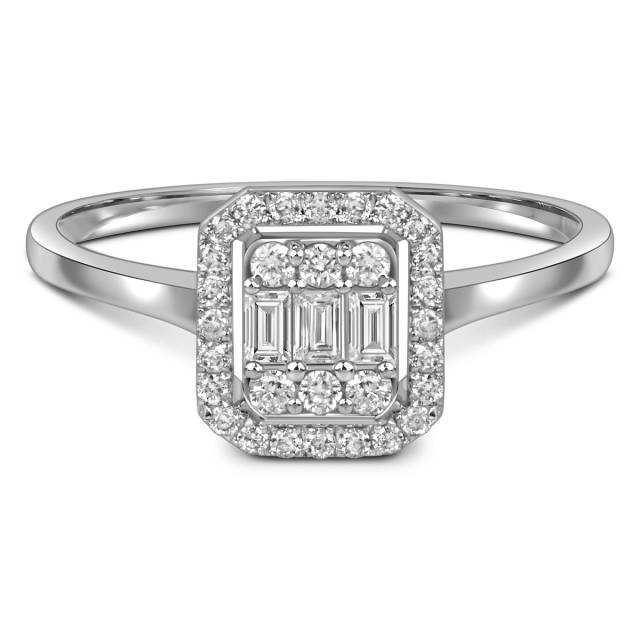 Кольцо из белого золота с бриллиантами (054157)