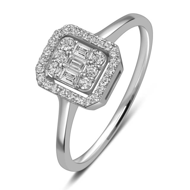 Кольцо из белого золота с бриллиантами (054157)