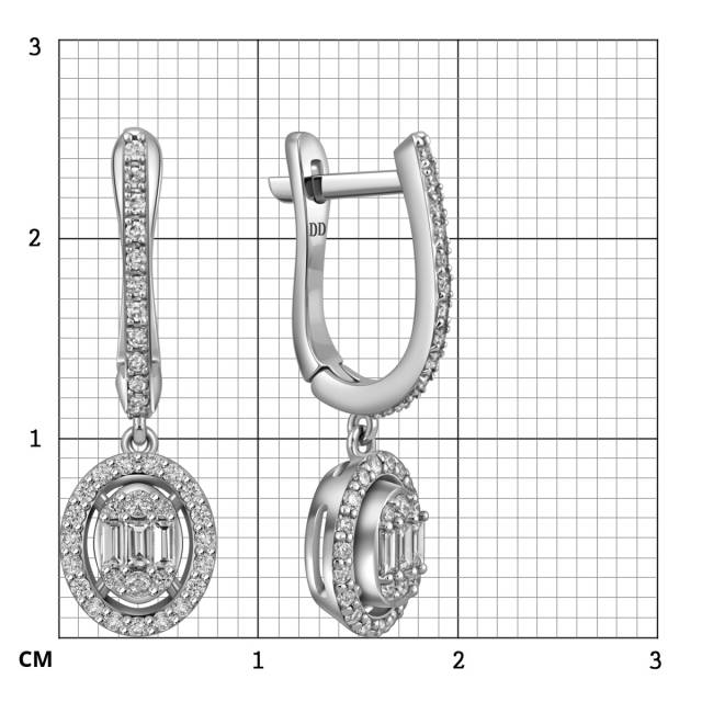Серьги из белого золота с бриллиантами (057685)