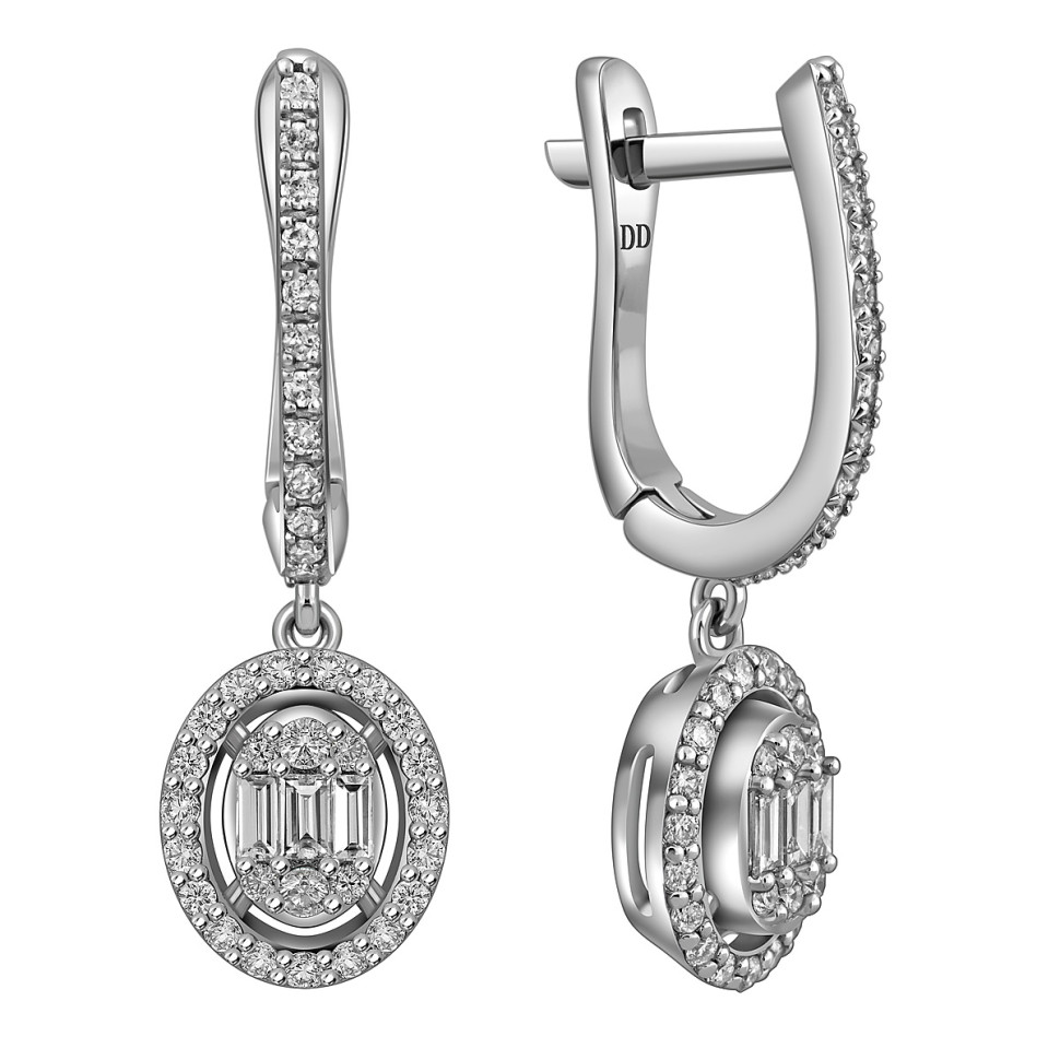 Серьги из белого золота с бриллиантами (057685)
