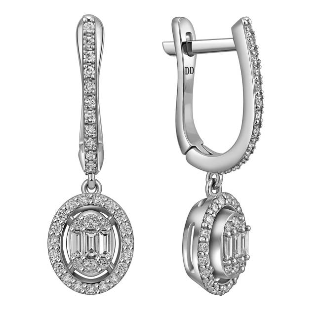 Серьги из белого золота с бриллиантами (057685)
