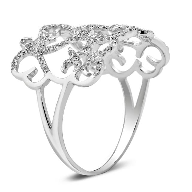 Кольцо из белого золота с бриллиантами (025169)