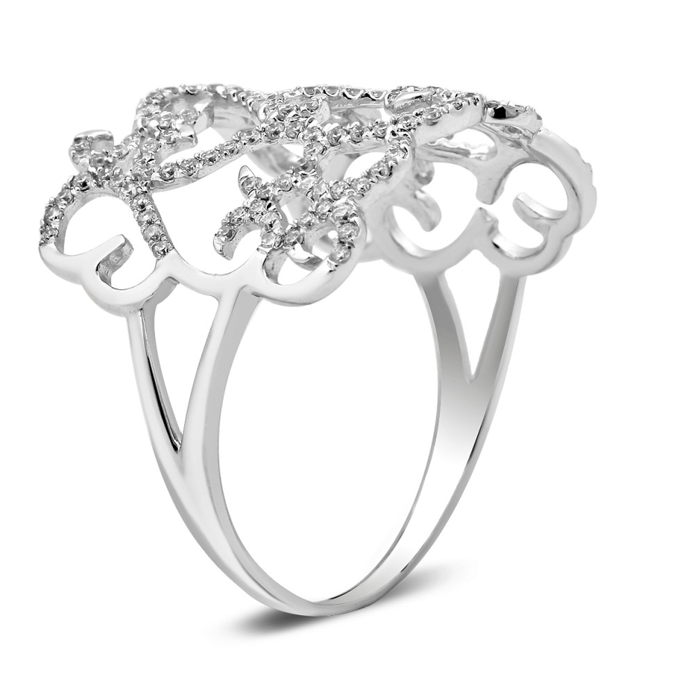 Кольцо из белого золота с бриллиантами (025169)