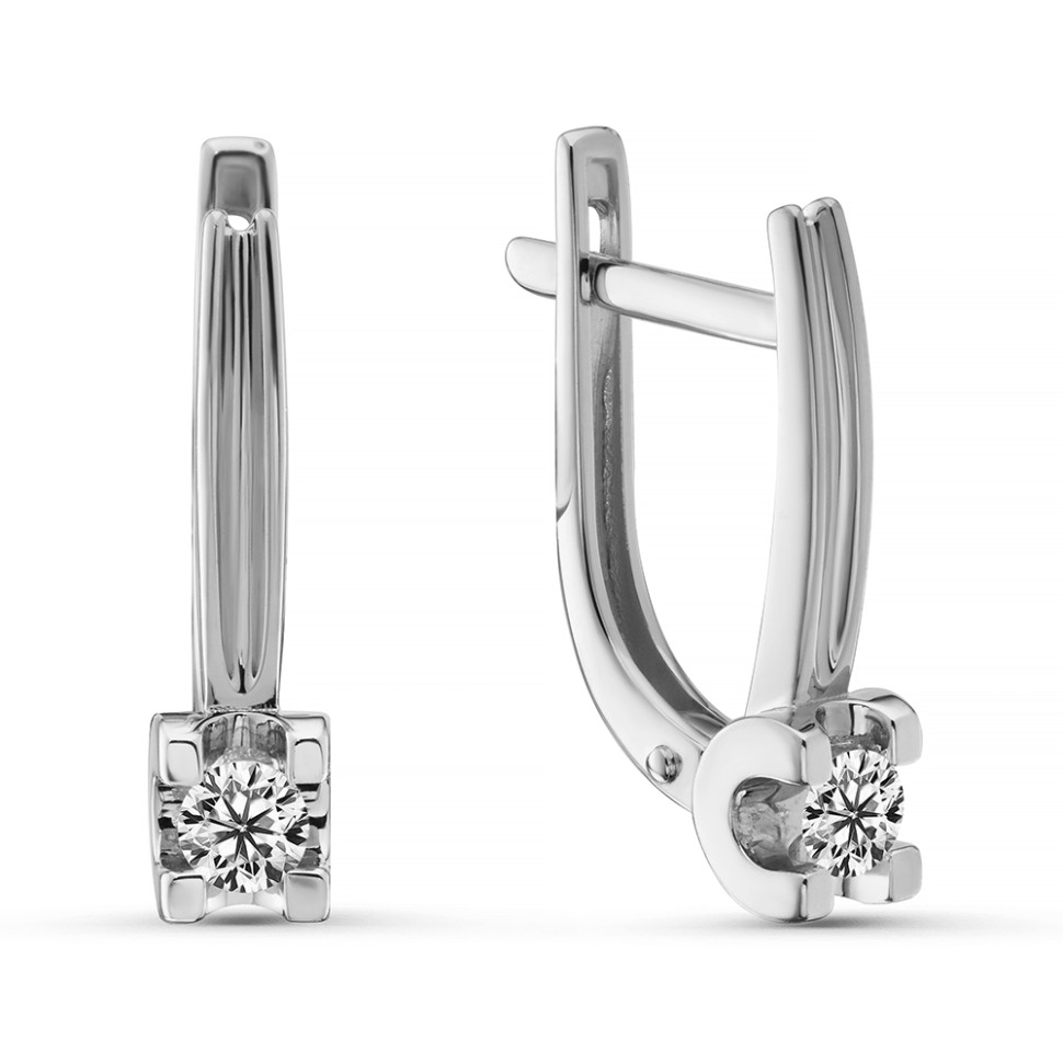 Серьги из белого золота с бриллиантами (063773)