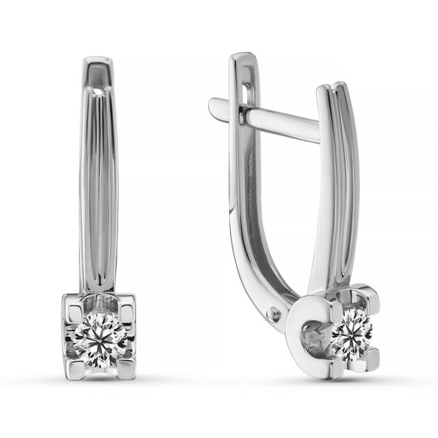 Серьги из белого золота с бриллиантами (063773)