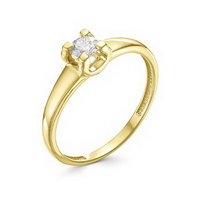 Помолвочное кольцо из жёлтого золота с бриллиантом (033803)