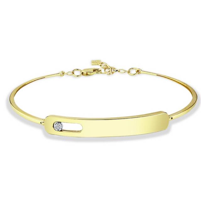 Браслет из жёлтого золота с бриллиантом (061045)