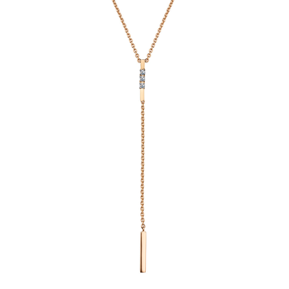 Колье из красного золота с бриллиантами (048738)