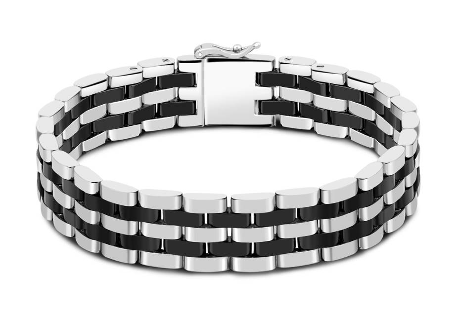 Браслет из белого золота и керамики (012566)