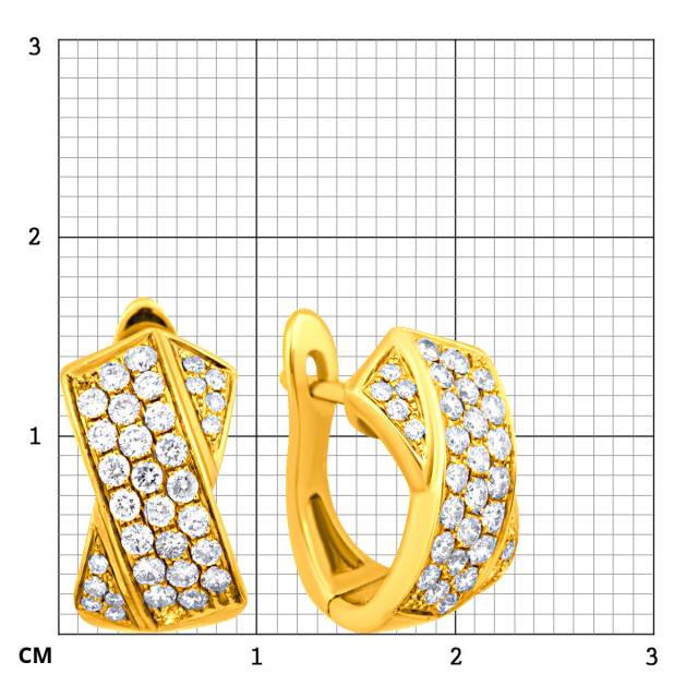 Серьги из жёлтого золота с бриллиантами (023346)