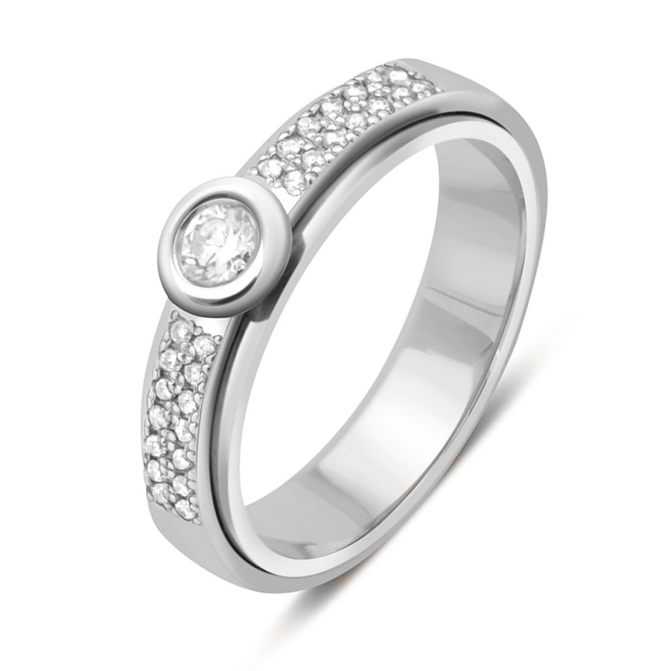 Кольцо из белого золота с бриллиантами (025721)