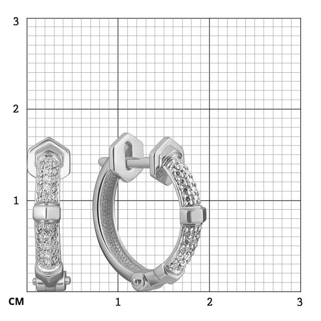 Серьги конго из белого золота с бриллиантами (056179)